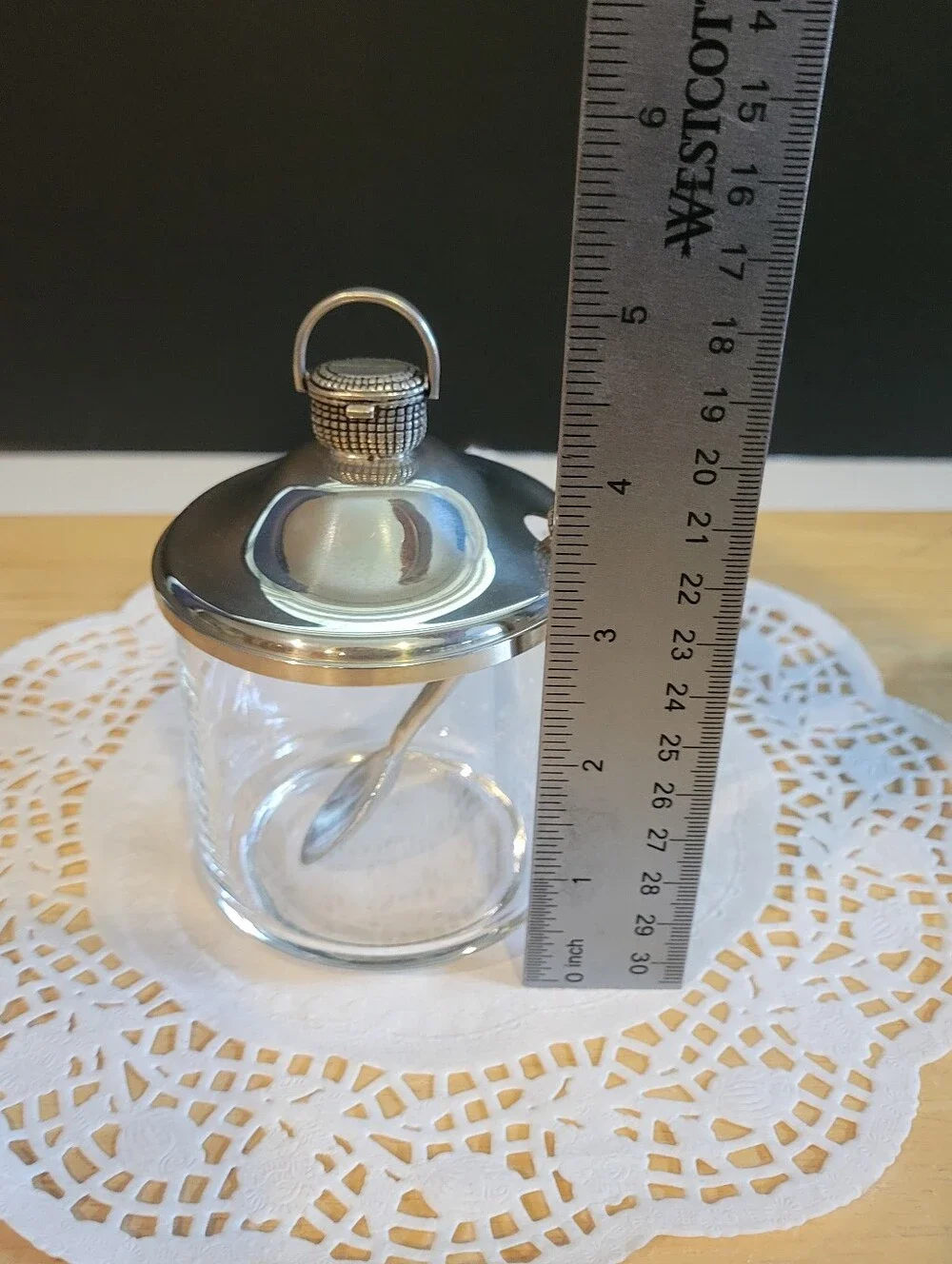 Woodbury Pewter Jam Jar Basket theme With Matching Spoon 4